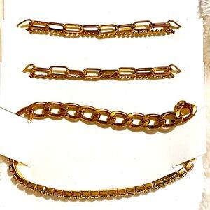 🆕 Set of 4 Faux Gold Bracelets and/or Anklets